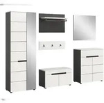 Ebuy24 Canu Garderobenm&ouml;bel Set C32 wei&szlig;, grau.