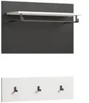 Ebuy24 Canu Wandgarderobe 3 Haken wei&szlig;, grau.