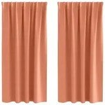 vidaXL Verdunkelungs-Vorh&auml;nge mit Ringen 2 pcs Terrakotta 175 x 140 cm