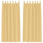 vidaXL Verdunkelungs-Vorh&auml;nge mit Ringen 2 pcs Beige 225 x 140 cm