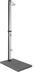 ML-Design Solardusche 20L 210cm rund Silber-Schwarz mit Bodenplatte Dunkelgrau,...