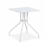 Relaxdays Gartentisch, HBT: 73 x 62 x 62 cm, Balkontisch Holzoptik, Kunststoff,