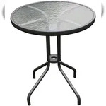 Mojawo Bistrotisch Balkontisch Gartentisch Anthrazit Glas/Metall &Oslash;60 H70cm