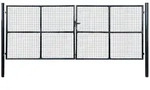 vidaXL Mesh-Gartentor Verzinkter Stahl 400 x 150 cm Grau