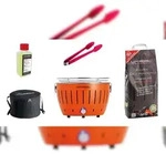 LotusGrill S Small Kompakt Starter-Set Mandarinenorange raucharme...