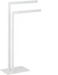Relaxdays Handtuchst&auml;nder freistehend, 2 Stangen, Badezimmer, Stahl, HxBxT: 81 x 48