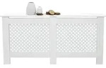 ECD Germany Heizk&ouml;rperverkleidung Wabenmuster 152x19x82 cm Wei&szlig;, MDF lackiert,