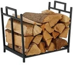 Relaxdays Kaminholzregal, Metall, HBT: 41x45x33 cm, Brennholzregal faltbar,