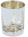 Relaxdays Teelichthalter im 12er Set, mit Tannenbaum-Motiv, HxD: 8,5 x 7 cm,