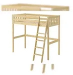 Erst-Holz Hochbett Kieferholzbett Stockbett 90x200 aus Kiefer mit w&auml;hlbarem...