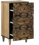 vidaXL Sideboard mit Speicher Braun 40 x 33,5 x 75 cm Massivholz Mango