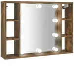 vidaXL Spiegelschrank mit LED R&auml;uchereiche 76x15x55 cm