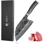 Wakoli EBO Damast Chinesisches Kochmesser I 20,5 cm Klinge I schwarzer