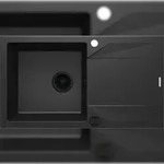 DEANTE Einbausp&uuml;lbecken Schwarz eckig Granitoptik beidseitig montierbar