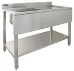 Edelstahl Sp&uuml;lbecken Gastrosp&uuml;le 1 Becken links