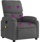 vidaXL Massage-Relaxsessel, Stoff, Dunkelgrau