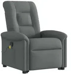 vidaXL Massagesessel mit Aufstehhilfe Dunkelgrau Stoff