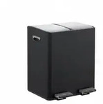 Relaxdays M&uuml;lleimer, 2 F&auml;cher, je 15 l, entnehmbare Inneneimer, Fu&szlig;pedal, K&uuml;che,