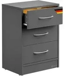 CASARIA&reg; Nachttisch Eloise 54x39x28cm Anthrazit mit LED-Licht