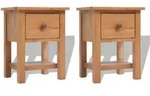 vidaXL Nachttische 2 Stk. 36x30x47 cm Massivholz Eiche
