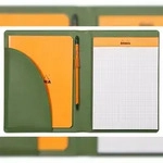Rhodiarama Mappe f&uuml;r Block oder Notizheft A5, N&deg;16 17,5x23,5 cm - Salbeigr&uuml;n