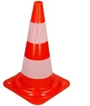 ECD Germany 1x Verkehrskegel 47 cm Orange-Wei&szlig; 2 Reflektoren Stapelbar Flexibel