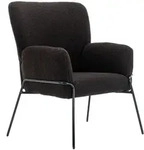 SVITA FREIA Loungesessel modern mit Armlehne Cocktailsessel Polsterstuhl Schwarz