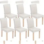 CLP 6er Set Esszimmerstuhl Ina Kunstleder creme/natura