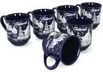 3160110 - 6er Set Gl&uuml;hweinbecher in dunkelblau mit Weihnachtslandschaft 0,2L...
