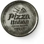 12 x Hendi Pizzateller Recipe Collection Schwarz, 330 mm