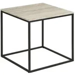 Ebuy24 Iris Couchtisch Eckentisch Travertin Dekor beige.