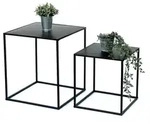 DanDiBo Couchtisch Schwarz Metall 2er Set Beistelltisch Wohnzimmer 96252 Tisch