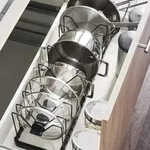 Yamazaki Kochtopf Deckelhalter Organizer Aufbewahrung Topf Deckel schwarz