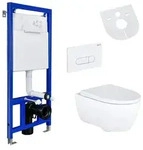 Geberit iCon WC-Komplettset Rimfree Wand-WC mit Belvit Vorwandelement,