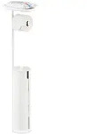 Relaxdays Toilettenpapierhalter, f&uuml;r 4 Ersatzrollen, Ablage, Metall, HxBxT: 91...
