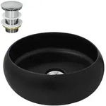 LuxeBath Waschbecken inkl. Ablaufgarnitur Silber ohne &Uuml;berlauf &Oslash; 35x12 cm...