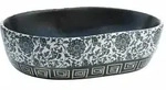 vidaXL Aufsatzwaschbecken Schwarz und Blau Oval 47x33x13 cm Keramik
