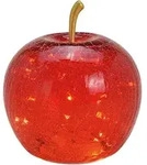LED Dekolampe Apfel Glas 20er LED Lichterkette Timer &Oslash;16cm rot