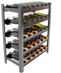 PROREGAL Weinregal Toskana, HxBxT 75x60x30 cm, 30 Flaschen auf 5 Ebenen,...