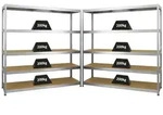 PROREGAL Mega Deal | 2x Schwerlastregal Giant Elephant | HxBxT 180x180x45cm 