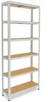 shelfplaza OFFICE 200x75x60 cm Schwerlastregal in lichtgrau mit 6 B&ouml;den und...