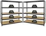 PROREGAL Mega Deal | 2x Schwerlastregal Giant Elephant | HxBxT 180x180x60cm 