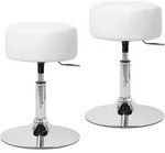 ML-Design Schminkhocker 2er Set, Wei&szlig;, verchromter Stahl, &Oslash;33 cm,...