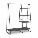 Relaxdays Kleiderst&auml;nder Metall, 5 Ablagen, Kleiderstange Flur, HxBxT: 150x100x39