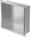 LuxeBath Duschnische 30x30 cm Silber aus Edelstahl Unterputz Rahmen Wandnische