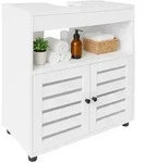 Relaxdays Waschbeckenunterschrank, HxBxT: 63 x 60 x 30 cm, 3 F&auml;cher, MDF,...