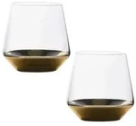 Intirilife 2x Trinkglas mit goldfarbenem Boden - 350 ml F&uuml;llmenge - Wasser...