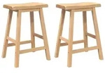 vidaXL Barhocker 2 Stk. Natur Massivholz Gummibaum