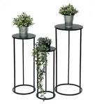 DanDiBo Blumenhocker Metall Schwarz Rund Blumenst&auml;nder Beistelltisch 96316 3er...