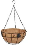 Relaxdays Blumenampel 3er Set, Metallkorb & Kokoseinlage, H x D: 48 x 31 cm,